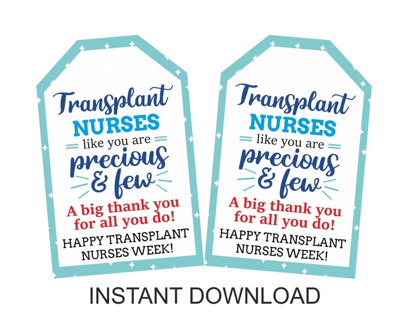 Transplant Nurse Week Tag Printable / Transplant Nurses Week Etsy