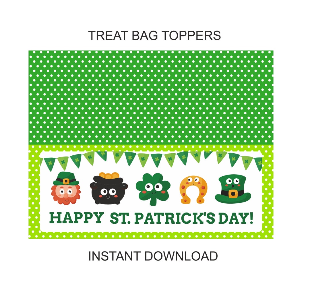 Printable St. Patrick's Day Bag Toppers / St. Patrick's Day Party ...