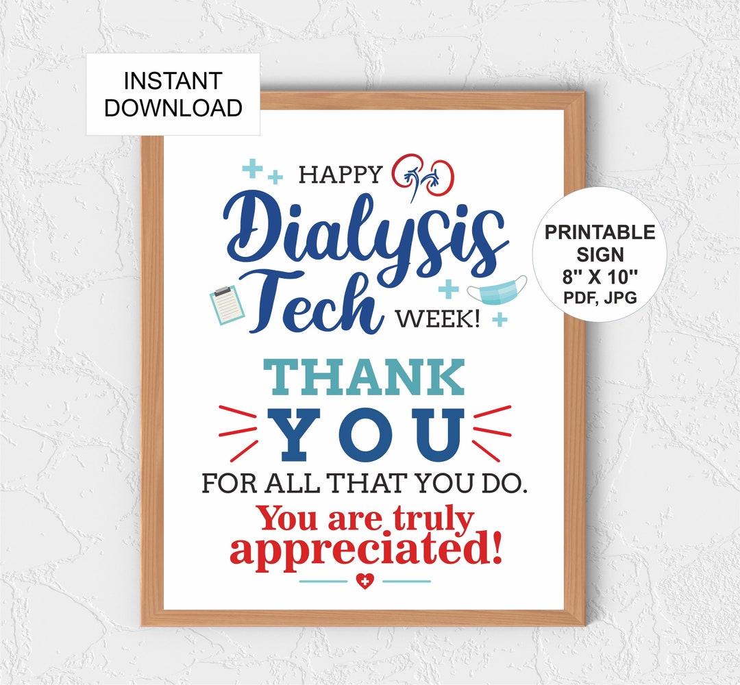 Dialysis Technician Week Sign Printable / Dialysis Tech Week Sign
