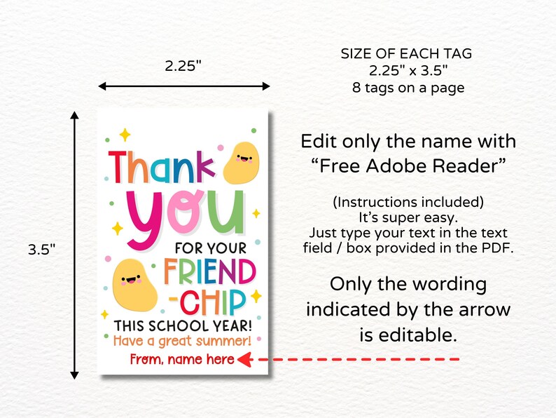 Last Day of School Chip Bag Tags Printable / Summer Break Classroom ...