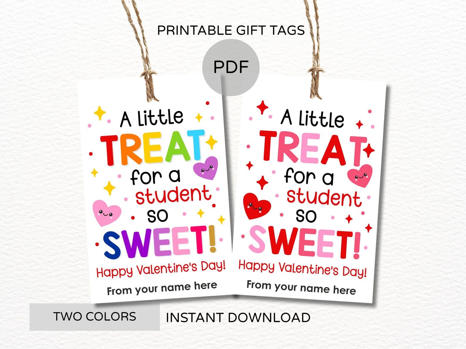 Valentine Students Tags Printable / Valentine Tags for Students From ...