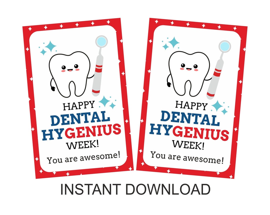 Dental Hygienist Week Stickers Printable / Dental Hygienist Week Tags