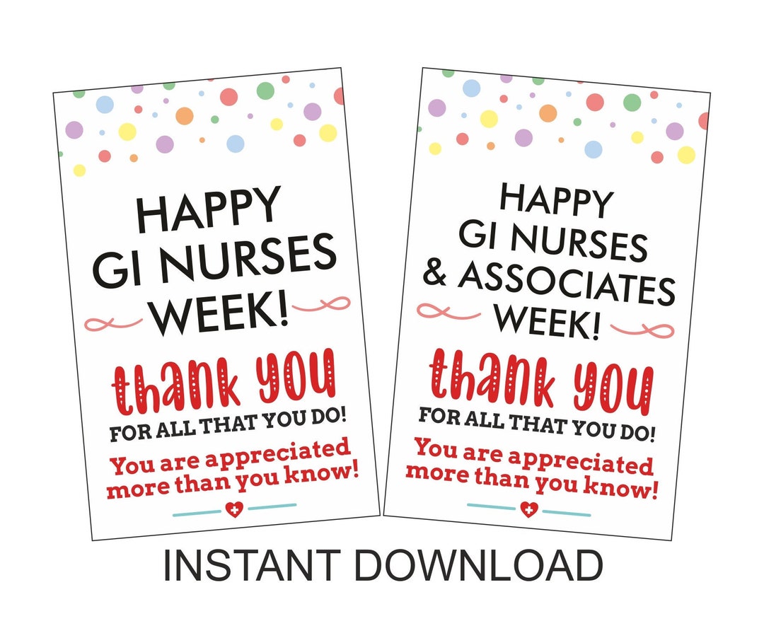 GI Nurse Week Tag Printable / GI Nurses Week Tag / GI Nurse