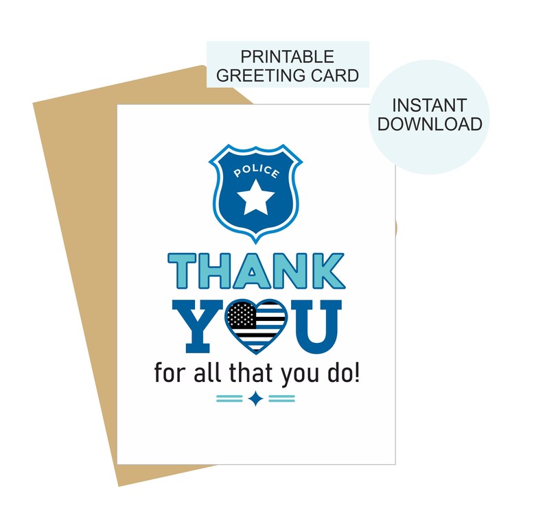 Police Week Card Printable / Police Week Thank You Card / Police ...