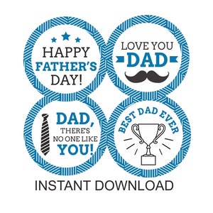 Father&#39;s Day Cupcake toppers printable / Fathers Day Cupcake topper / Fathers day cake toppers / Happy Fathers Day cake decor / 2 COLORS PDF
