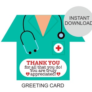 Nurse Thank You Card Printable / Nurse Card / Nurse Week Card / Nurse ...