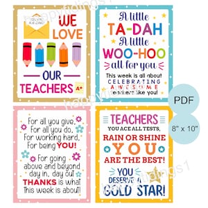 Teacher Appreciation Week Signs Set of 10 / Teacher Appreciation Week ...