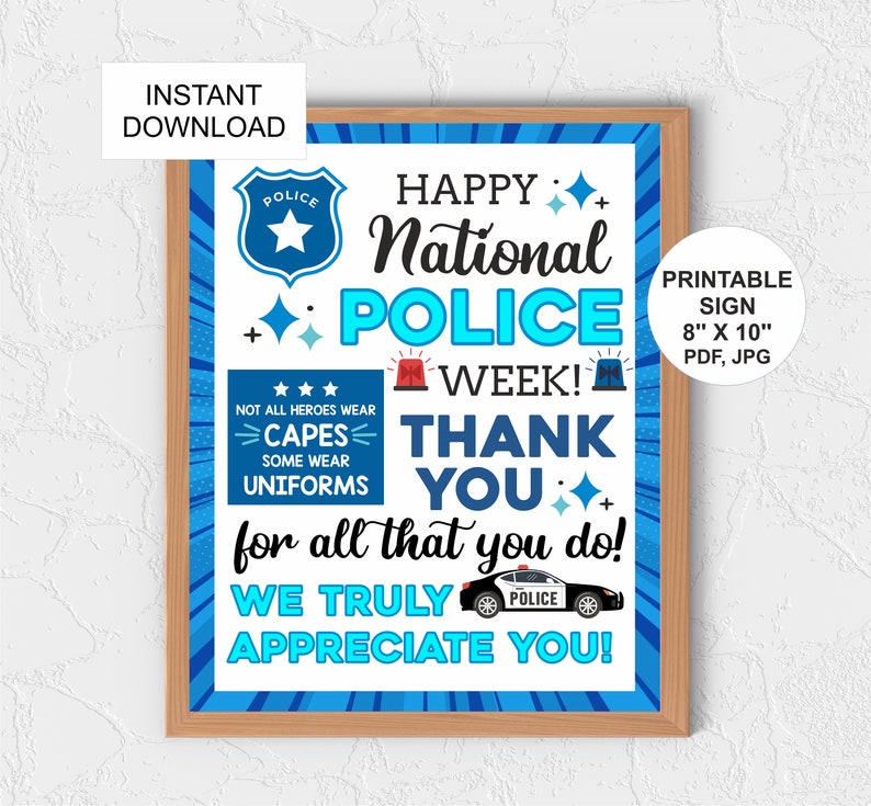 Police Week Sign Printable / National Police Week Poster / Police Week ...