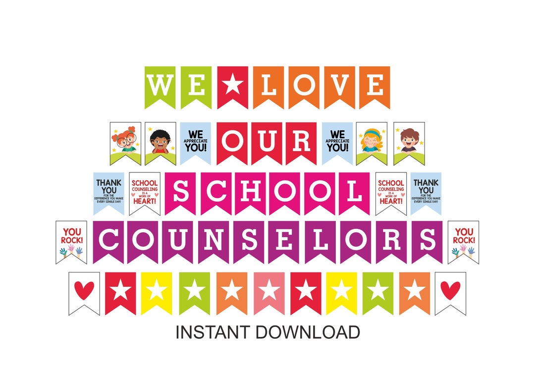 School Counselor Week Banner Printable / We Love Our School Counselor