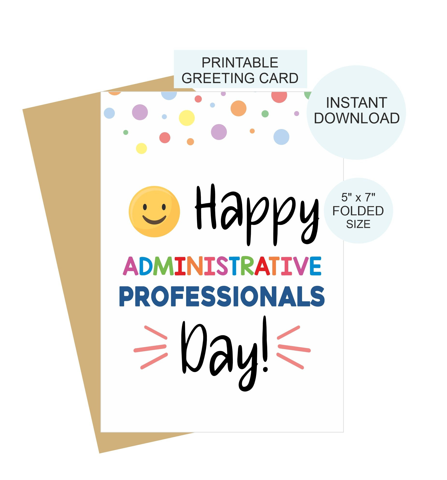 Administrative Professionals Day Card Printable / Admin Day Card ...