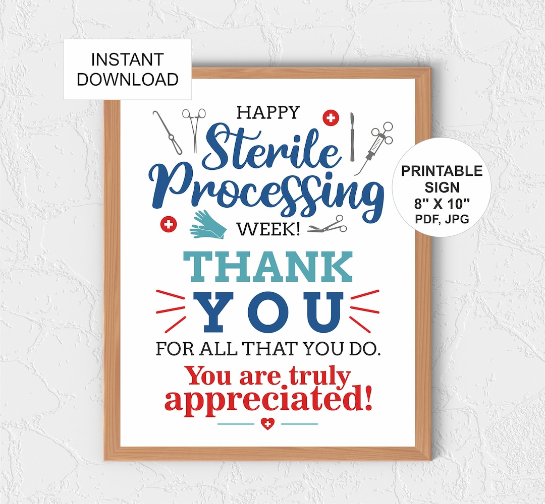 Sterile Processing Week Sign Printable / SPD Week Sign / Central