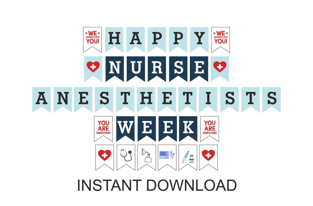 Happy Nurse Anesthetists Week Banner Printable / Happy Nurse