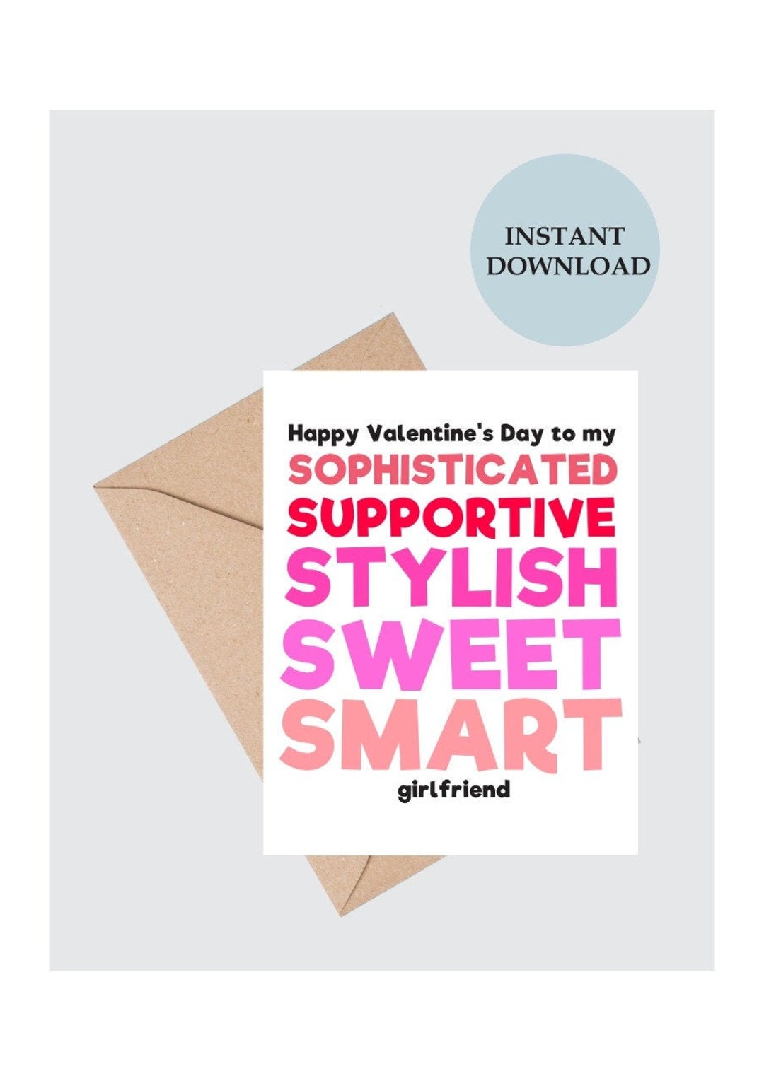 Valentine Card for Her Printable / Valentine's Day Card for Her ...