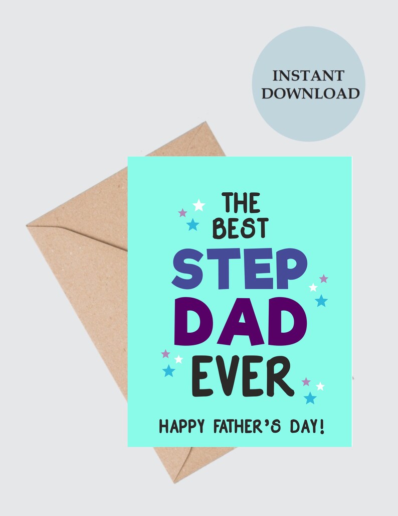 Father's Day Card for Stepdad Printable / Father's Day - Etsy