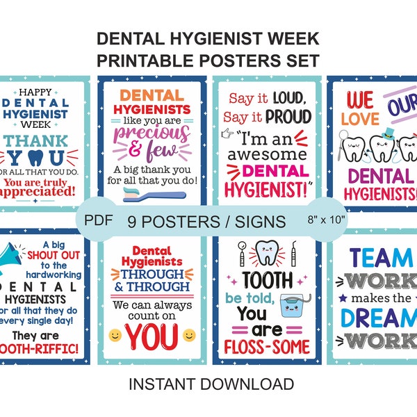 9er Set Schilder Woche für Hygienikerin / Hygienikerin Geschenk / Wochenübersicht / Hygienikerin Geschenk