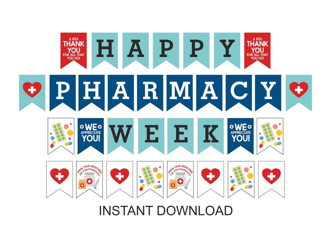 Pharmacy Week Banner Printable / Happy Pharmacy Week Decor / Etsy