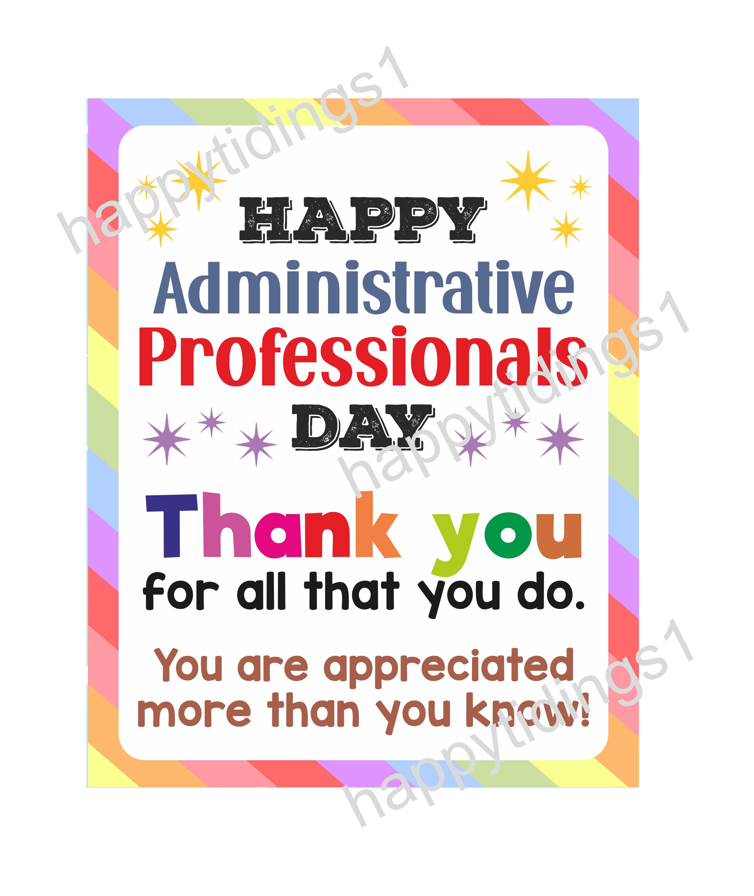 Administrative Professional Day Poster Printable / Admin Day Sign ...