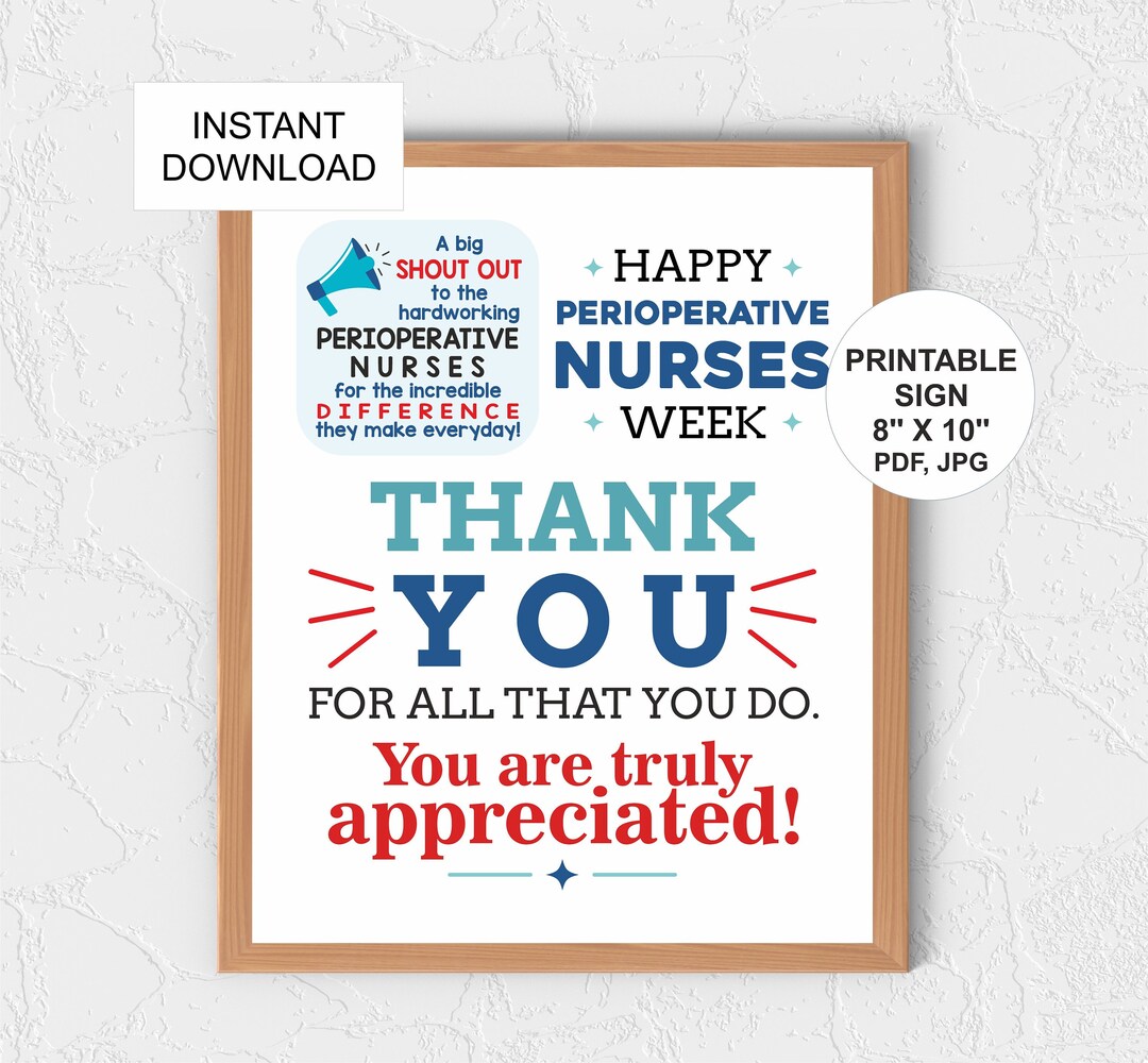 Perioperative Nurse Week Sign Printable / Perioperative Nurses Week