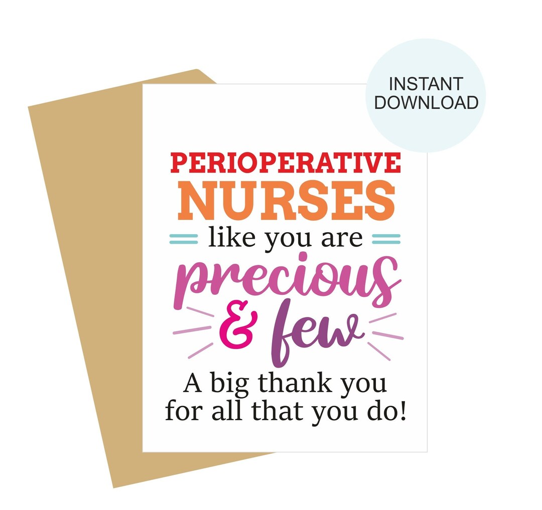 Perioperative Nurse Week Card Printable / Perioperative Nurses Week