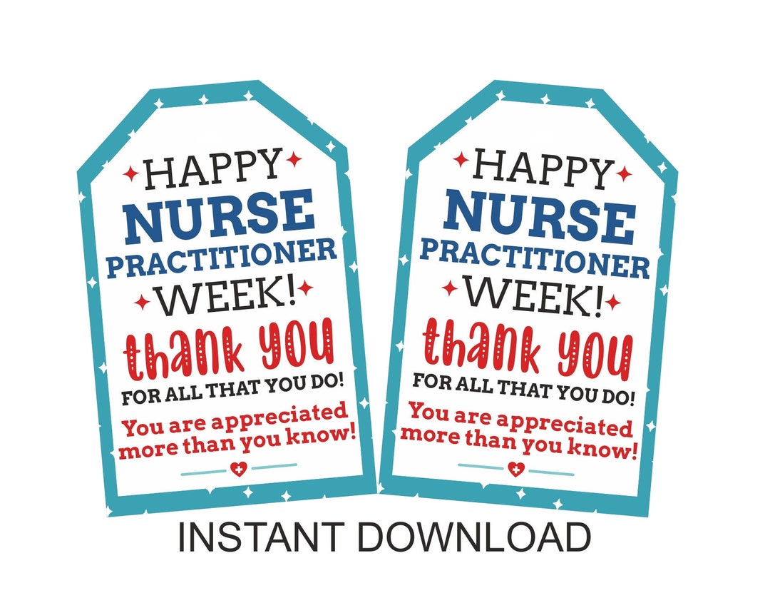 Nurse Practitioner Week Tag Printable / Nurse Practitioner Week Gifts