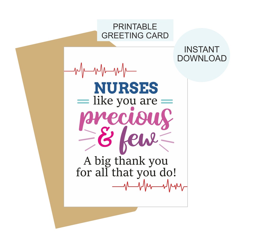 Nurse Appreciation Card Printable Nurse Thank You Card Nurse Card Nurse Appreciation Card Printable Nurse Thank You Card Nurse Card