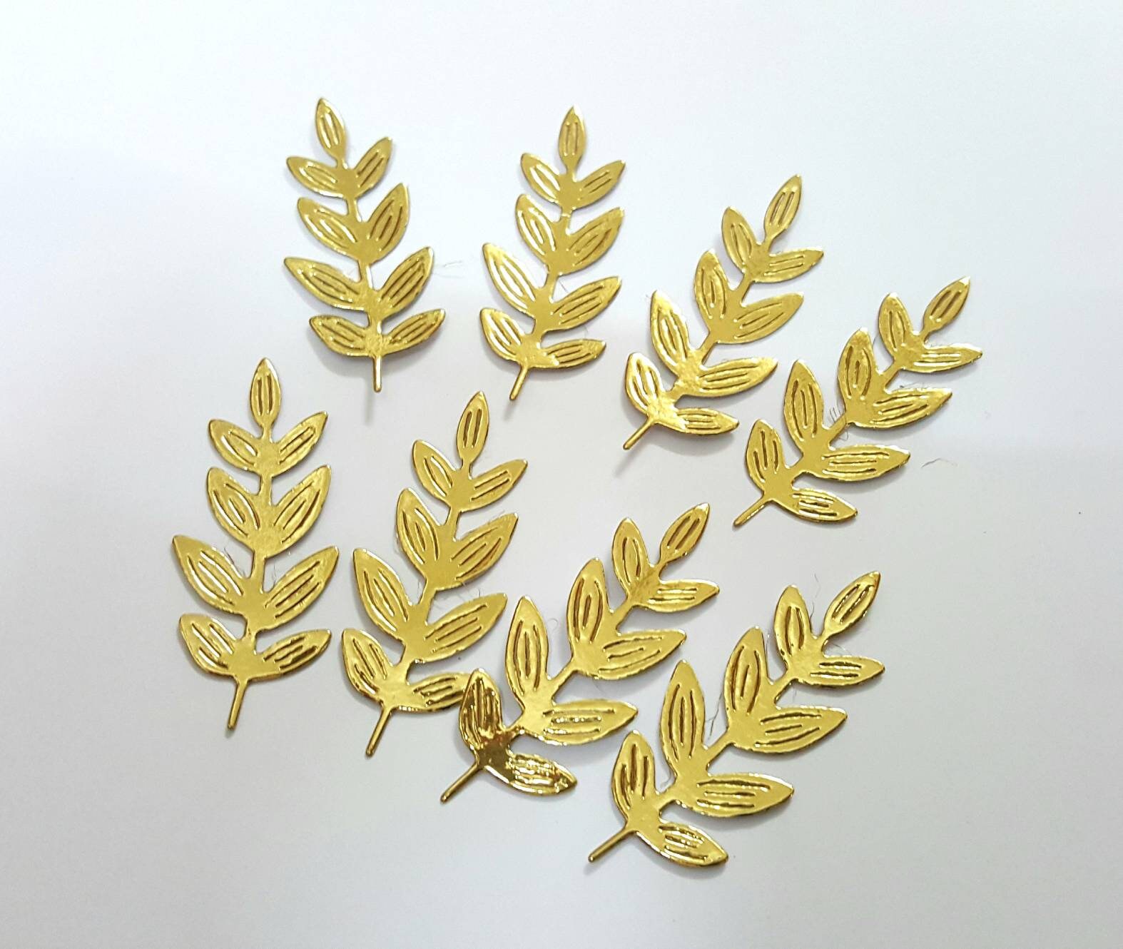 Gold paper leaves / Gold leaves / Golden leaves / Gold foil Etsy