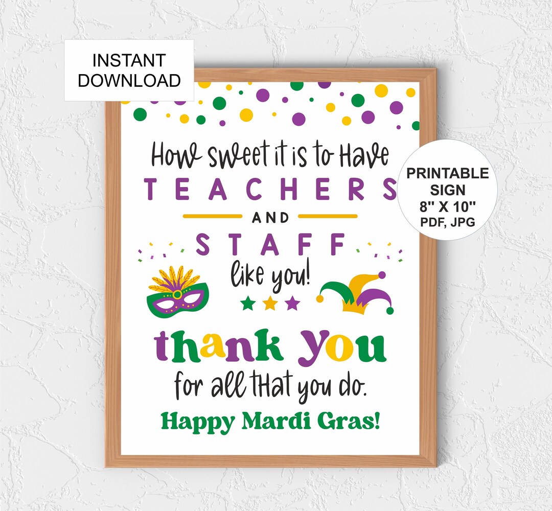 mardi gras teacher appreciation