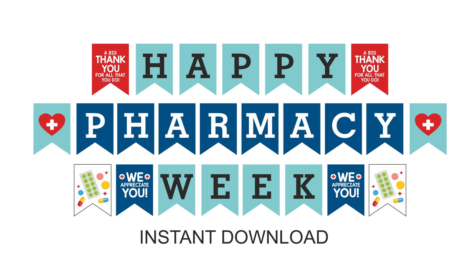 Pharmacy Week Banner Printable / Happy Pharmacy Week Decor / Etsy