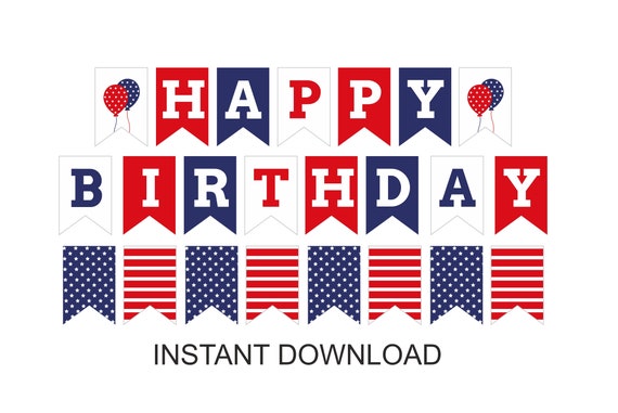 happy birthday banner printable pdf