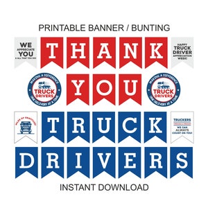 Thank you truck drivers banner printable / Truck Driver appreciation week banner / Truck Driver gifts Truck driver thank you / appreciation
