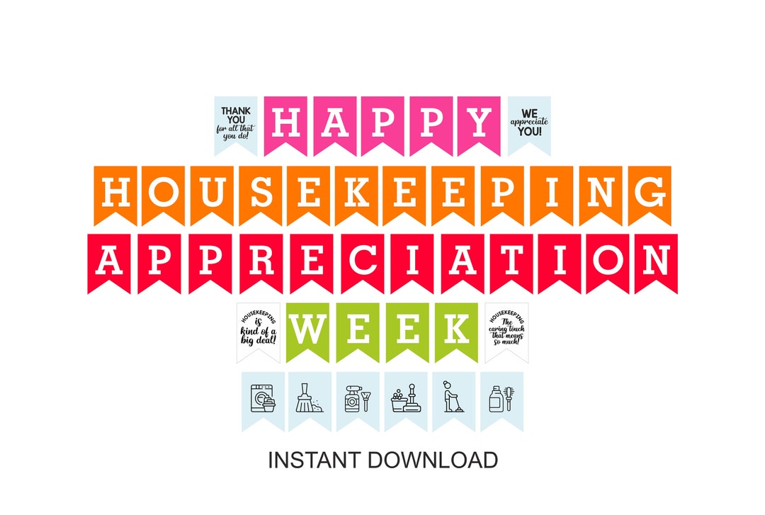 Housekeeping Week Banner Printable / Housekeeping Appreciation Week