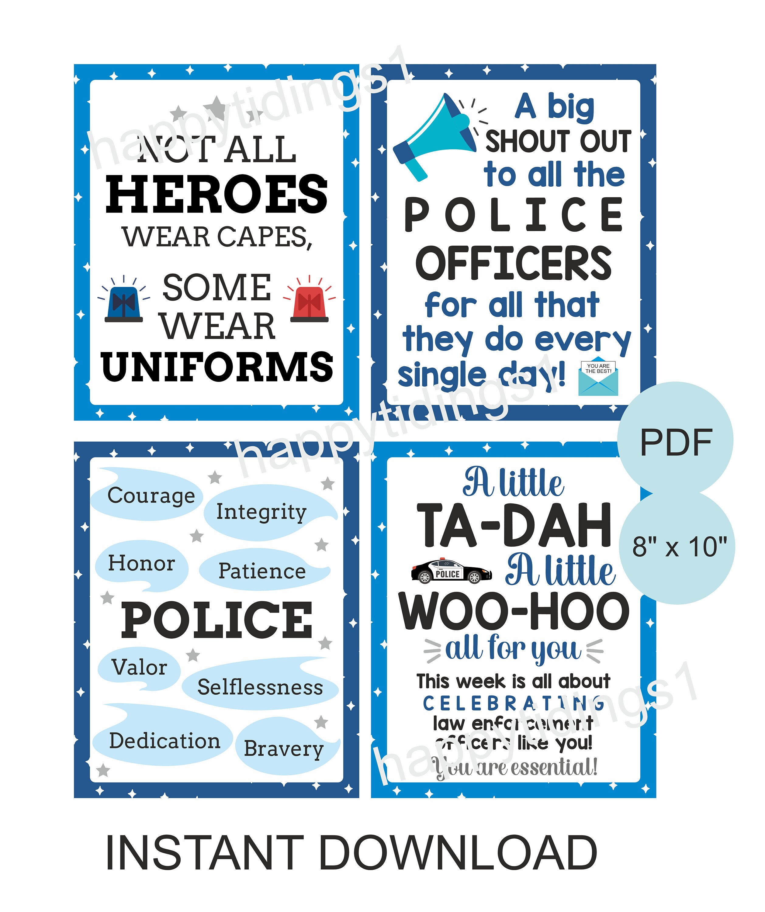 Police Week Sign Set of 8 Printable / National Police Appreciation Week ...