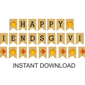 Printable Friendsgiving Banner / Friendsgiving Banner Printable / Happy ...