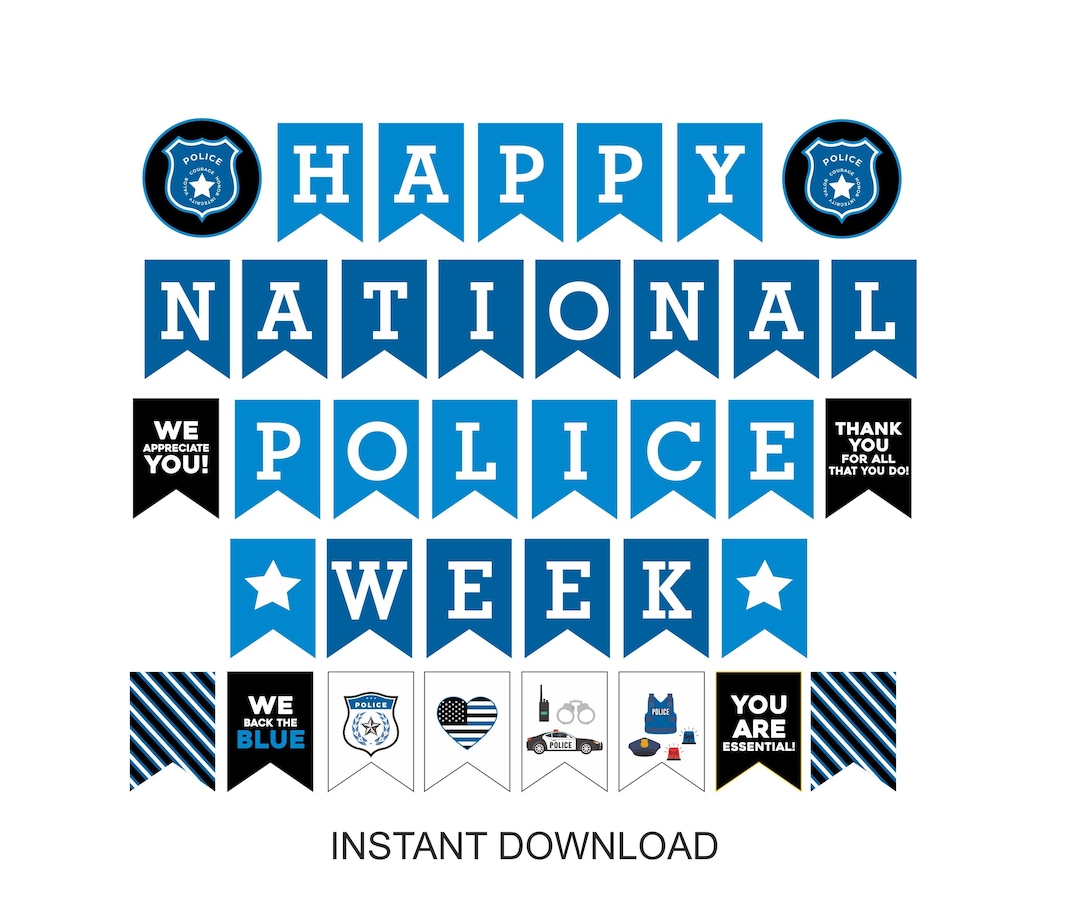 Police Week Banner Printable / Police Week 2024 Decor / Police