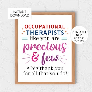 Occupational Therapy Sign Printable / Occupational Therapist Gift ...