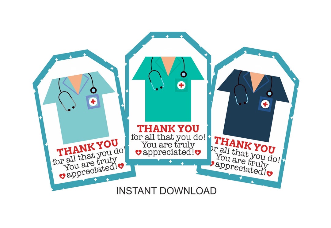 Nurse Week Tags Printable / Printable Nurse Week Gift Tags / Nurses ...