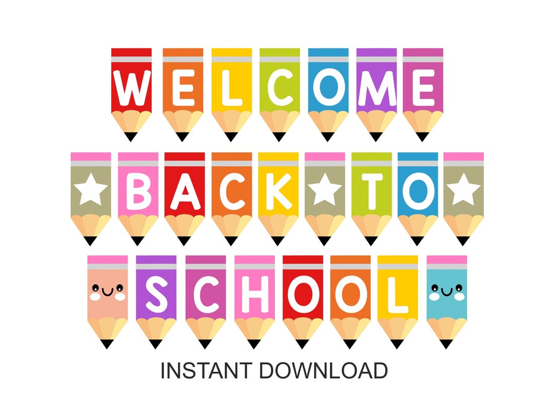 Guirlande Welcome Back Noir Welcome Back Banderole Decorative