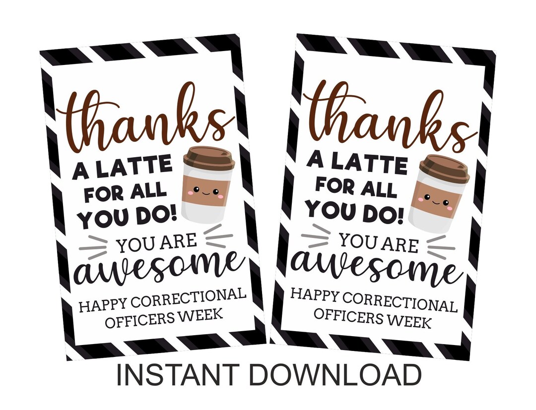 Correctional Officer Gift Tag Printable / Correctional Etsy