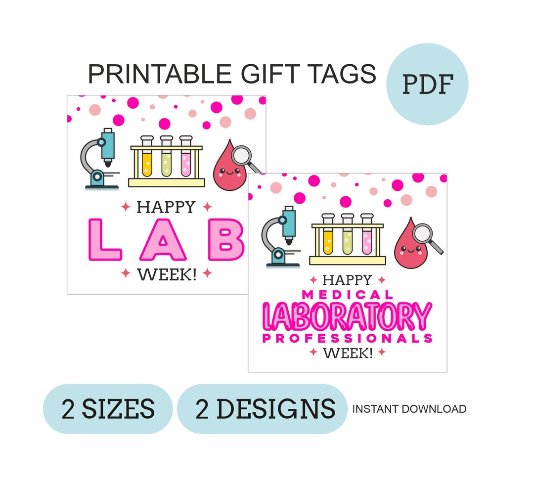 Pink Lab Week Tags Printable / Pink Lab Week 2024 / the Lab is ...