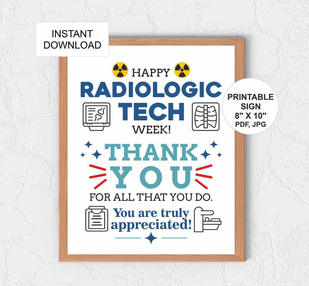 BLUE Rad Tech Week Poster Printable / Rad Tech Week 2023 Sign