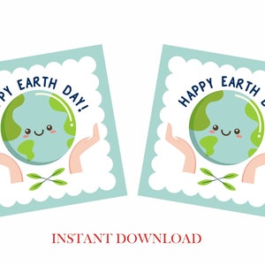 Printable Earth Day tags / Printable Earth Day tag / Earth Day printable / Happy Earth Day gift tags / Earth Day gift tags - 1 PDF