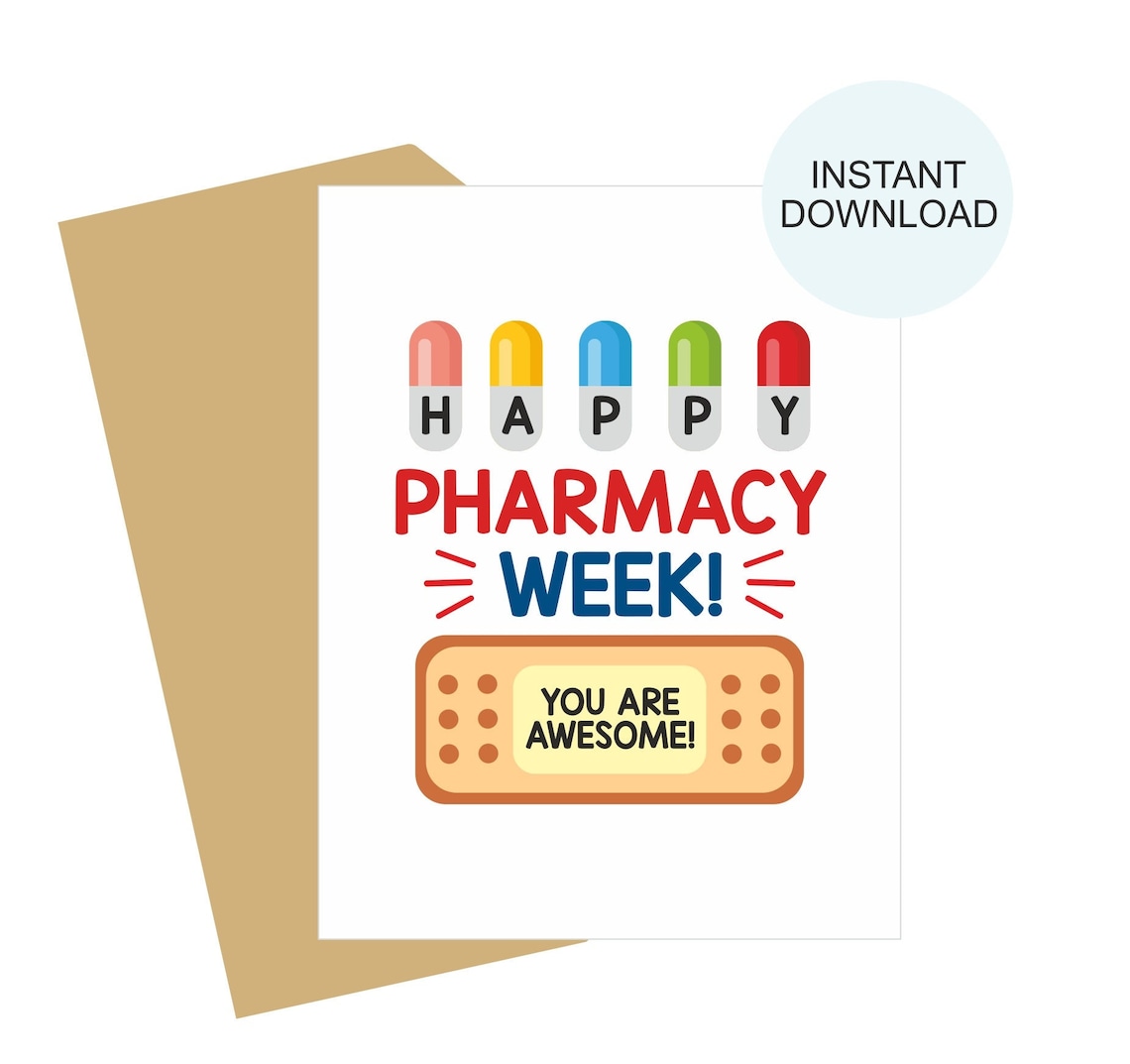 Pharmacy Week Cards Printable / Pharmacist Appreciation Card Etsy