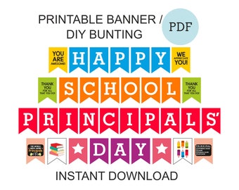 School Principal Day banner printable / Happy School Principals' Day banner / Principals Day banner / Principal day decor / Principal gifts