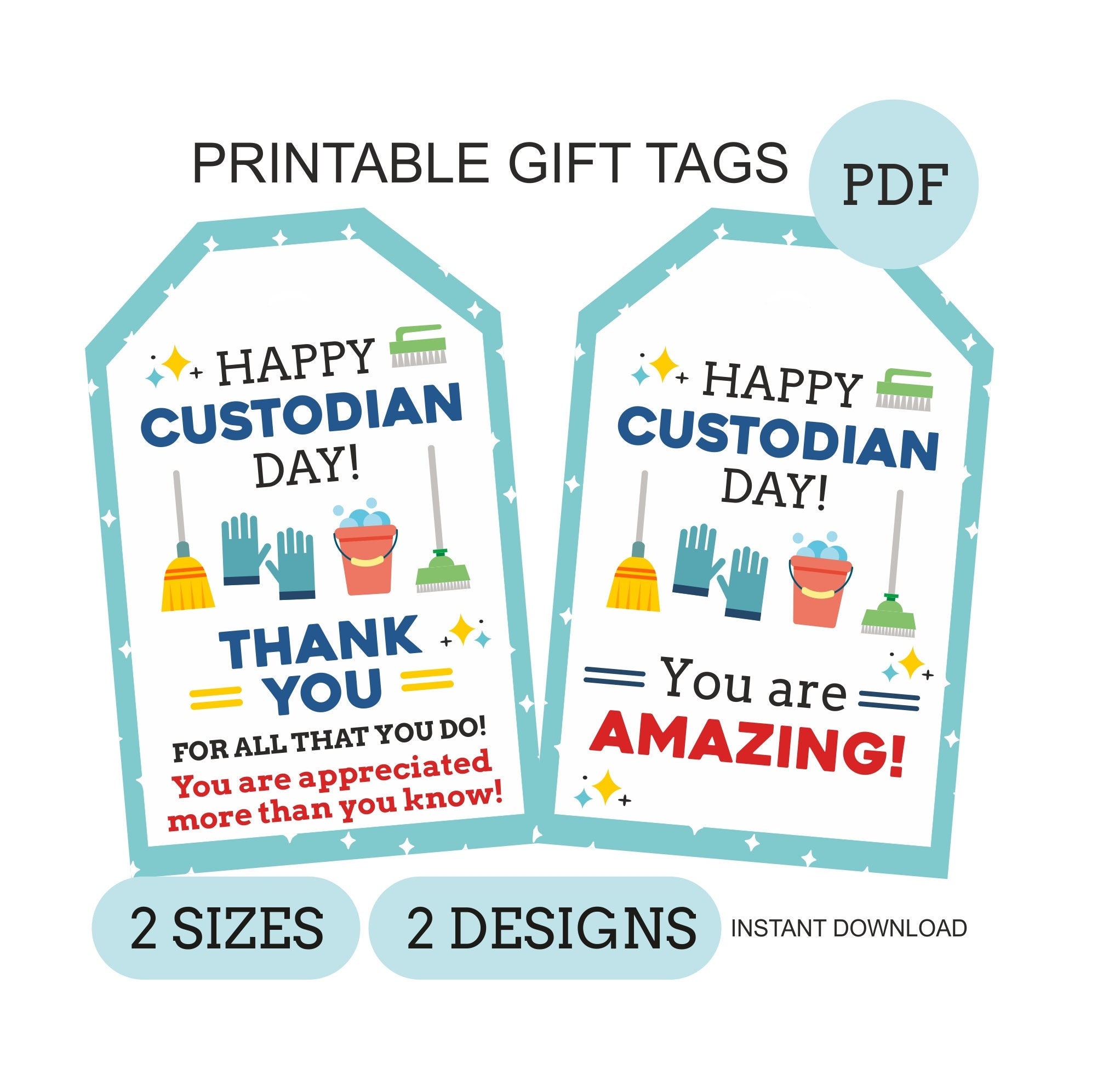 custodian day appreciation tag printable / school custodian day