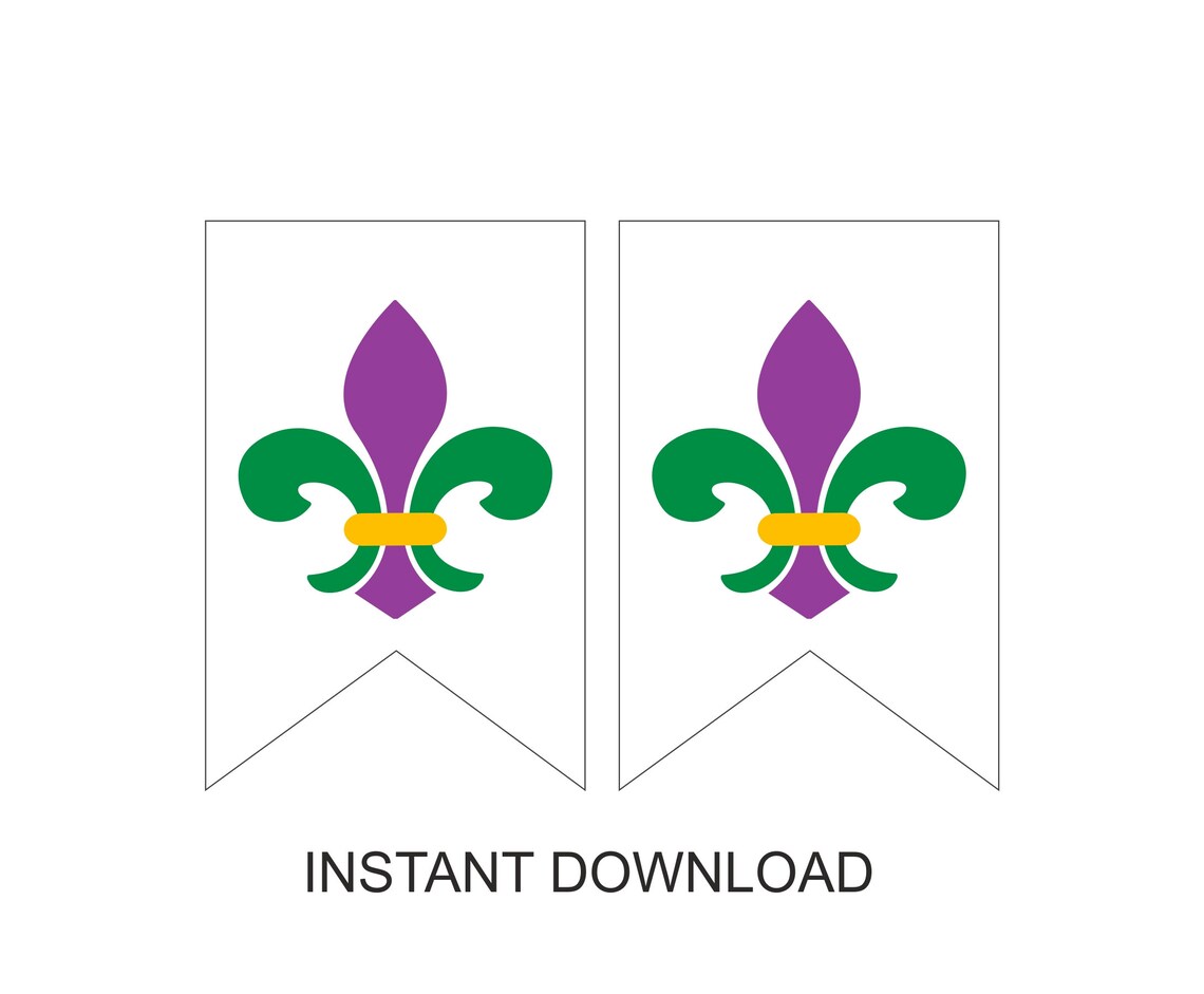 Printable Mardi Gras Birthday Banner / Mardi Gras Happy | Etsy