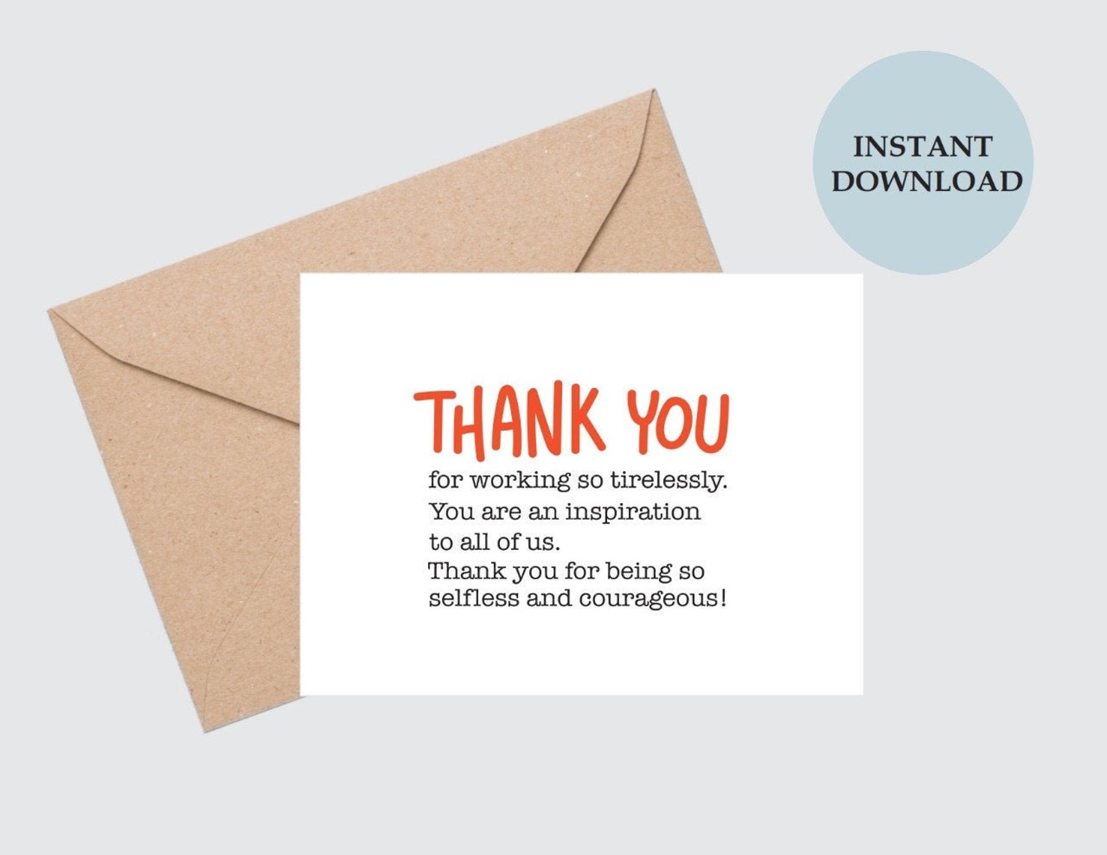 Thank You Card for Healthcare Workers / Thank You Card Etsy