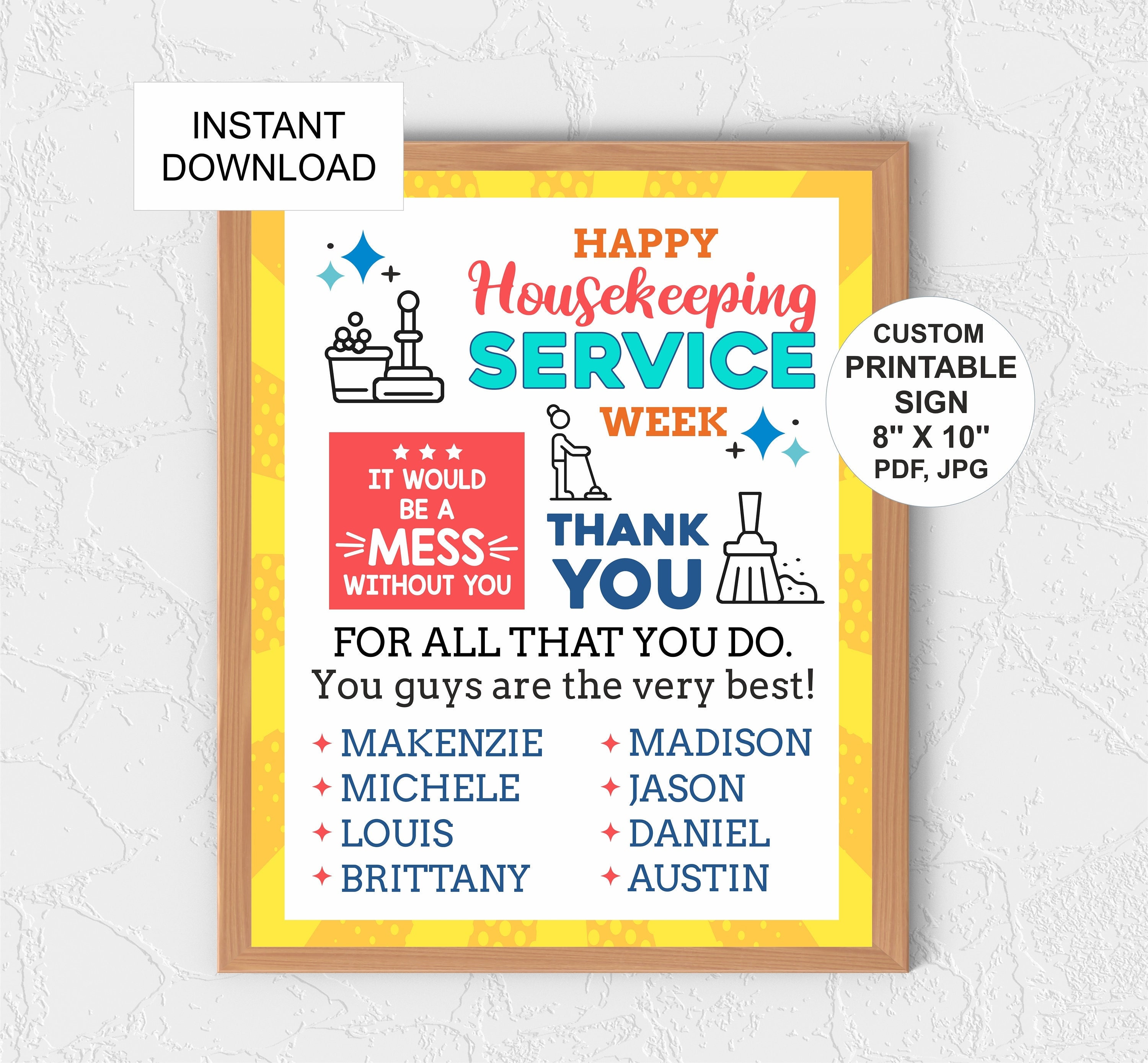 Printable Housekeeping Signs