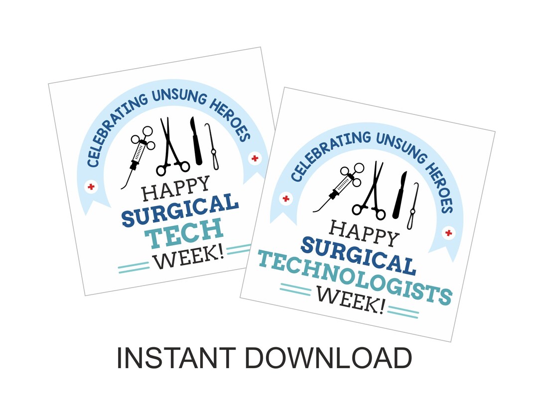 Surgical Tech Week Tag Printable / Surgical Technologist Week Tag