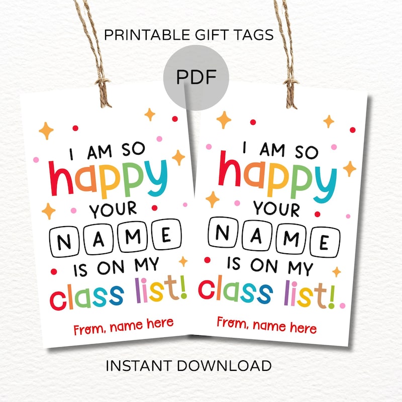 Glad Your Name is on My Class List - Etsy