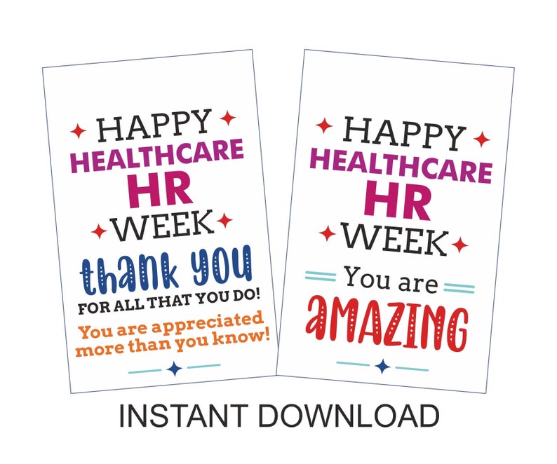 Healthcare HR Week Tag Printable / Healthcare Human Resource Etsy